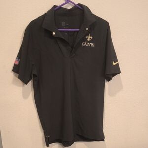 Nike New Orleans Saints Onfield Black Polo with Gold Accents Size M